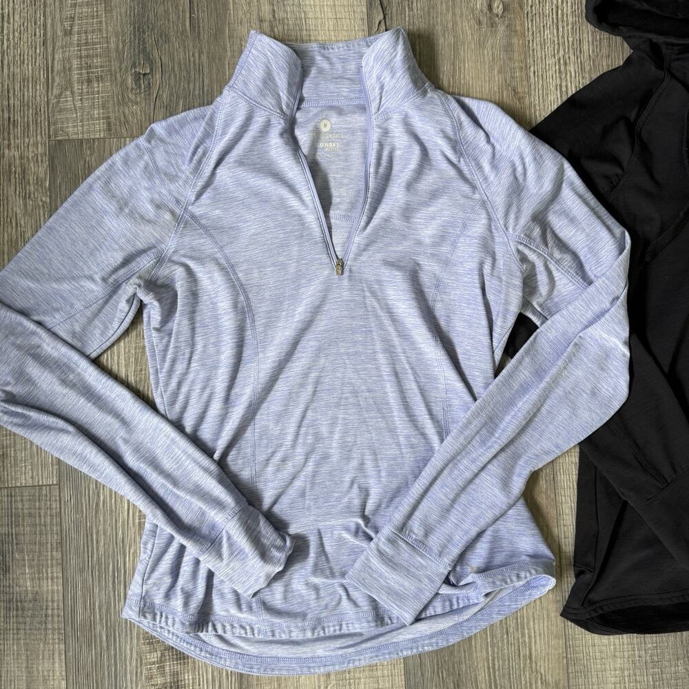 Workout BBL Top Medium Lot Pullover Fitted Zip Up Hoodie Black Gray Blue 5 - Picture 8 of 11